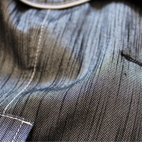 Italian made women’s jacket, textured blue fabric - Picture 9 of 9